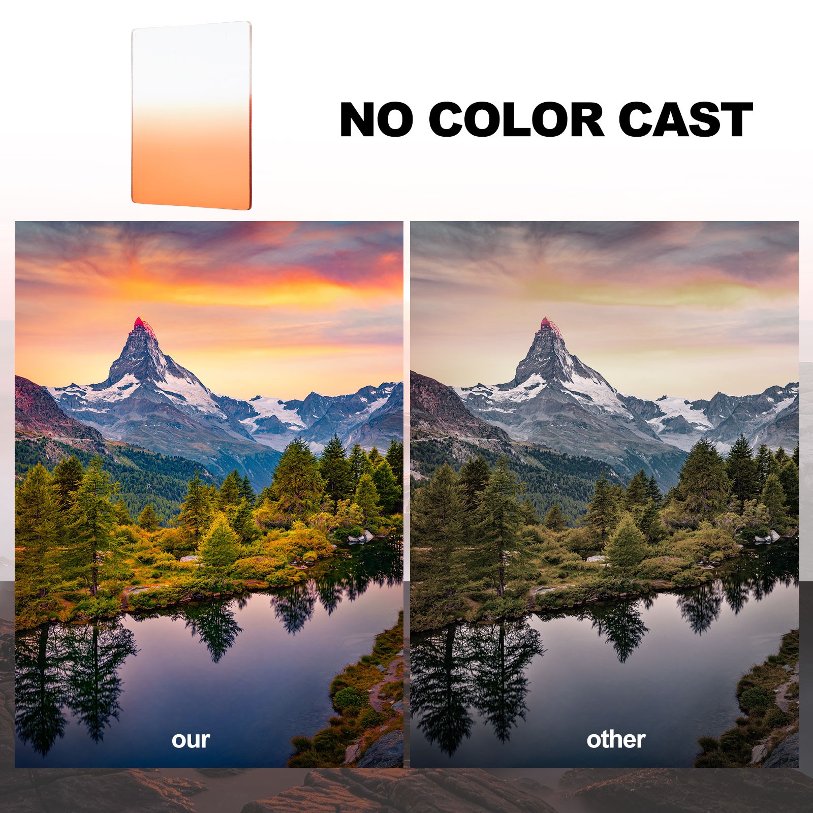 Reverse GND Filter Graduated Neutral Density Lens Filter, Orange