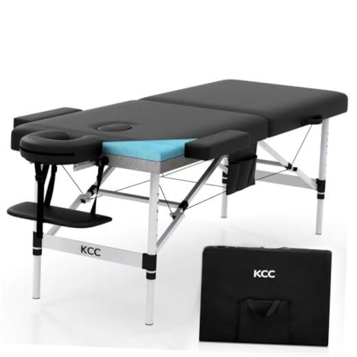 Memory Foam Massage Table Premium Portable Foldable Massage Bed Aluminum Frame