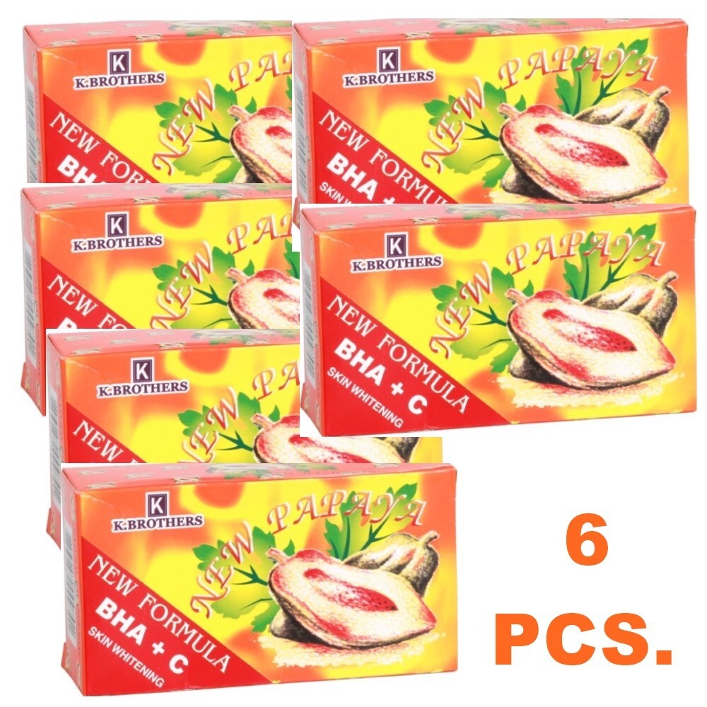 6Pcs K. Brothers Papaya Soap BHA C Formula Skin Bright 135g New