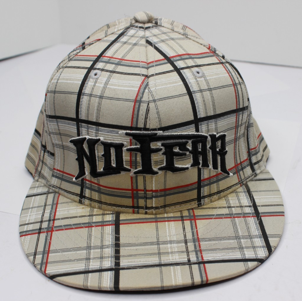 No Fear Plaid Fitted Hat Cap LG / XLG Unisex New Motocross Urban