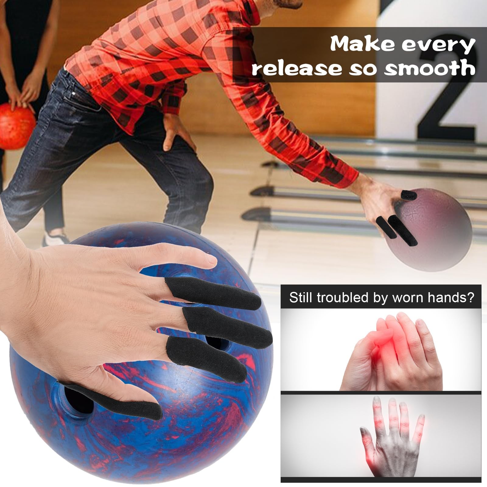 100 Pcs Bowling Tape Bowling Thumb Tape Bowlers Tape Bowling Finger Tape Elastic