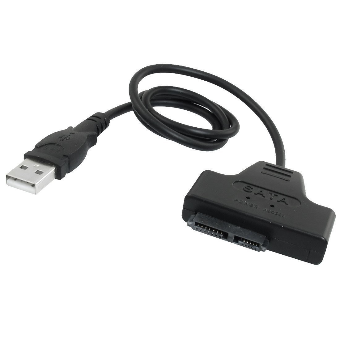 USB 2.0 To 7+6 13 Pin Slimline SATA Laptop CD/DVD ROM Adapter Cable Black