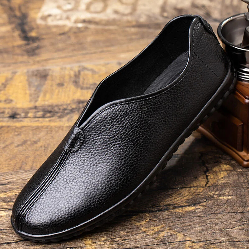Leather Tai Chi Shoes Non Slip Oxford Bottom Kung Fu Shoes Low Top Martial Arts