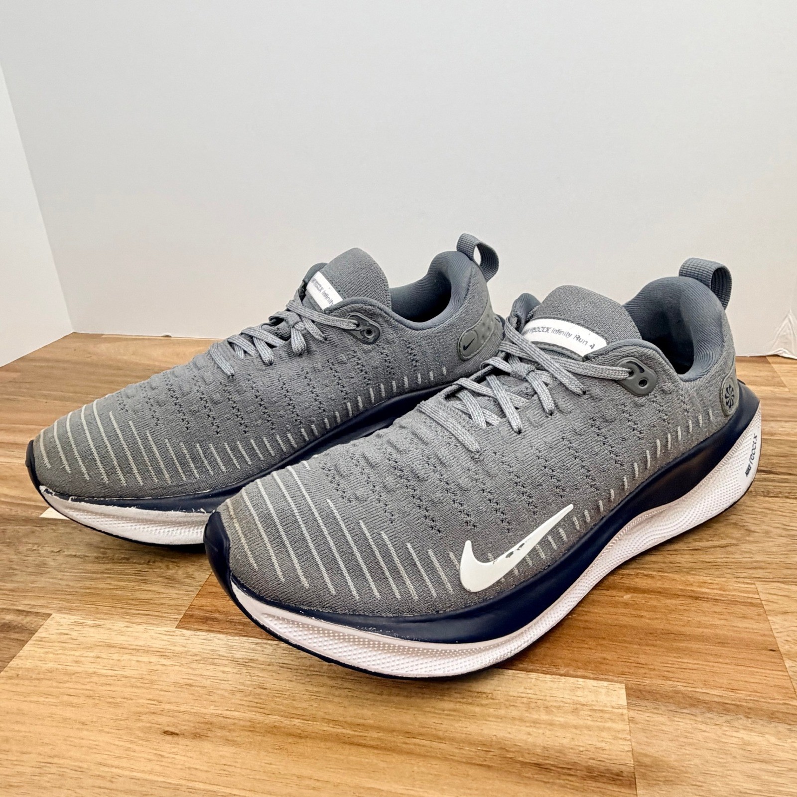Nike ReactX Infinity Run 4 Mens Grey Navy Blue Running Shoes DR2665-004 Size 9