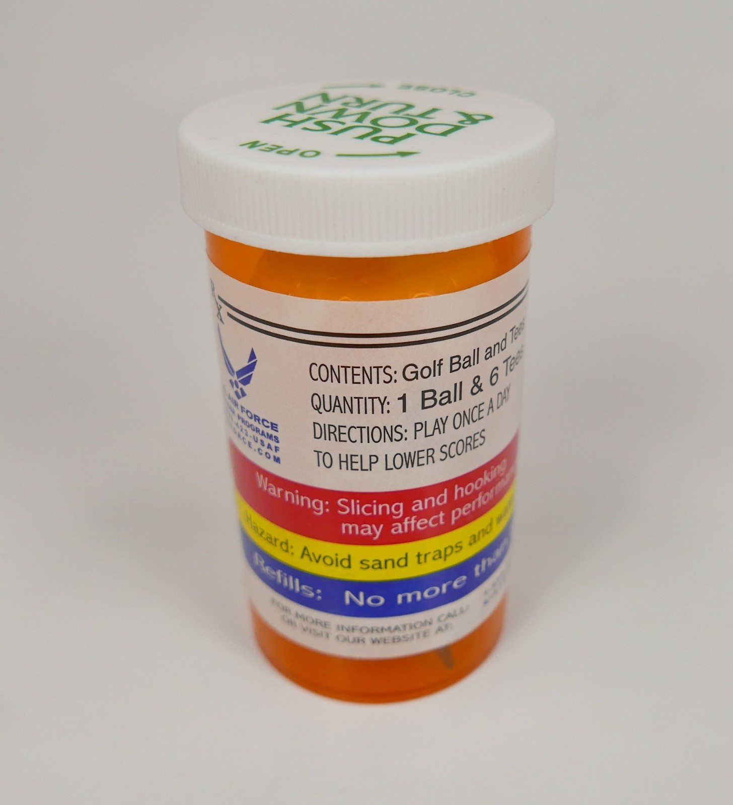 U.S. Air Force Officers Programs Joke Prescription Drug Golf Ball and Tees