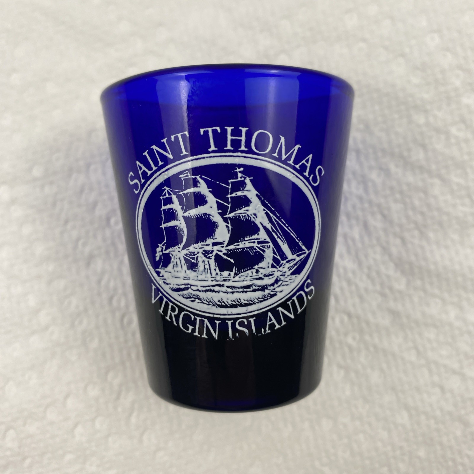 Saint Thomas Virgin Islands Blue Shot Glass Souvenir