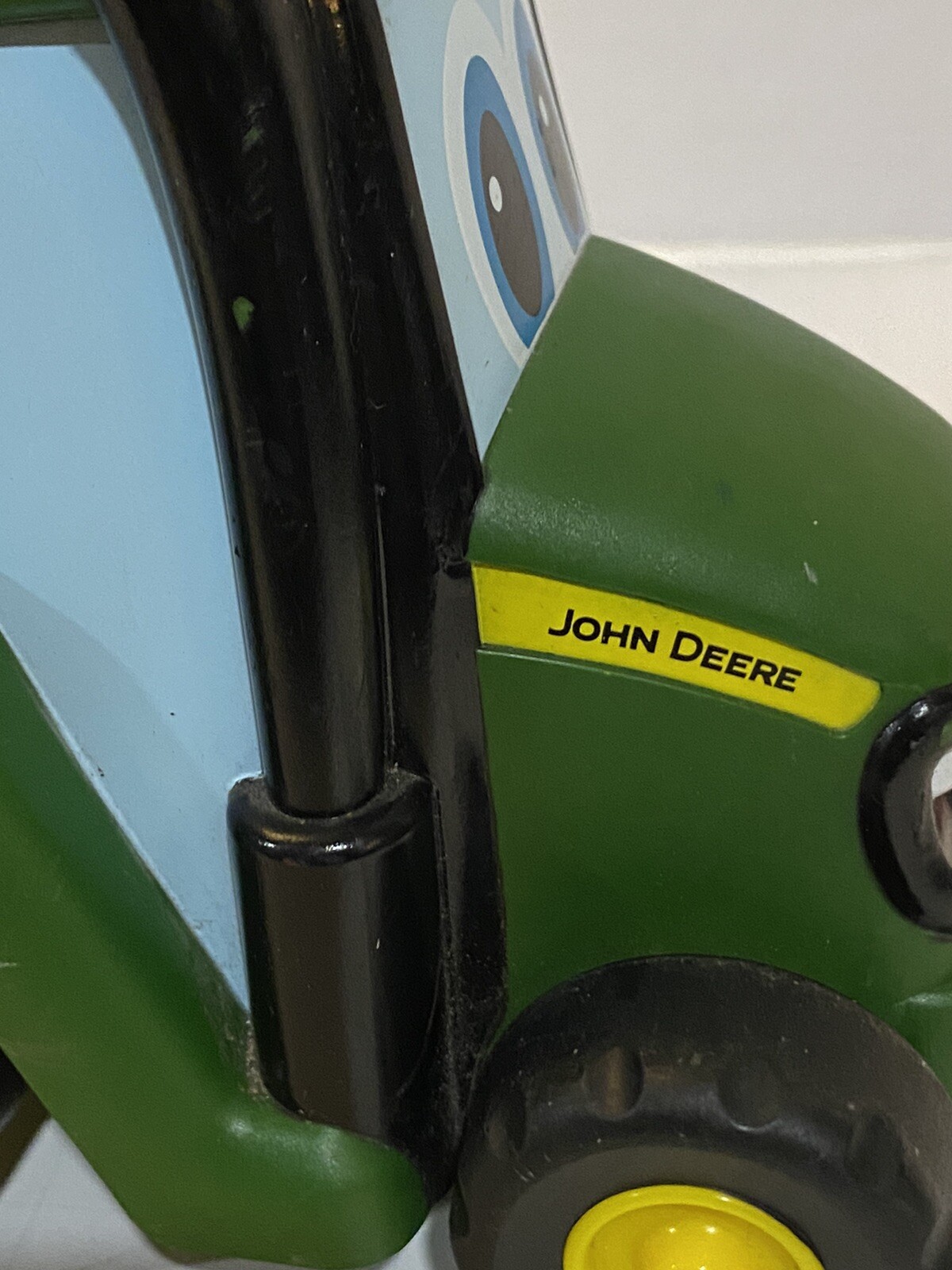 John Deere Rubber & Plastic Three Pc Tractor Set. Push Button & Music Plays
