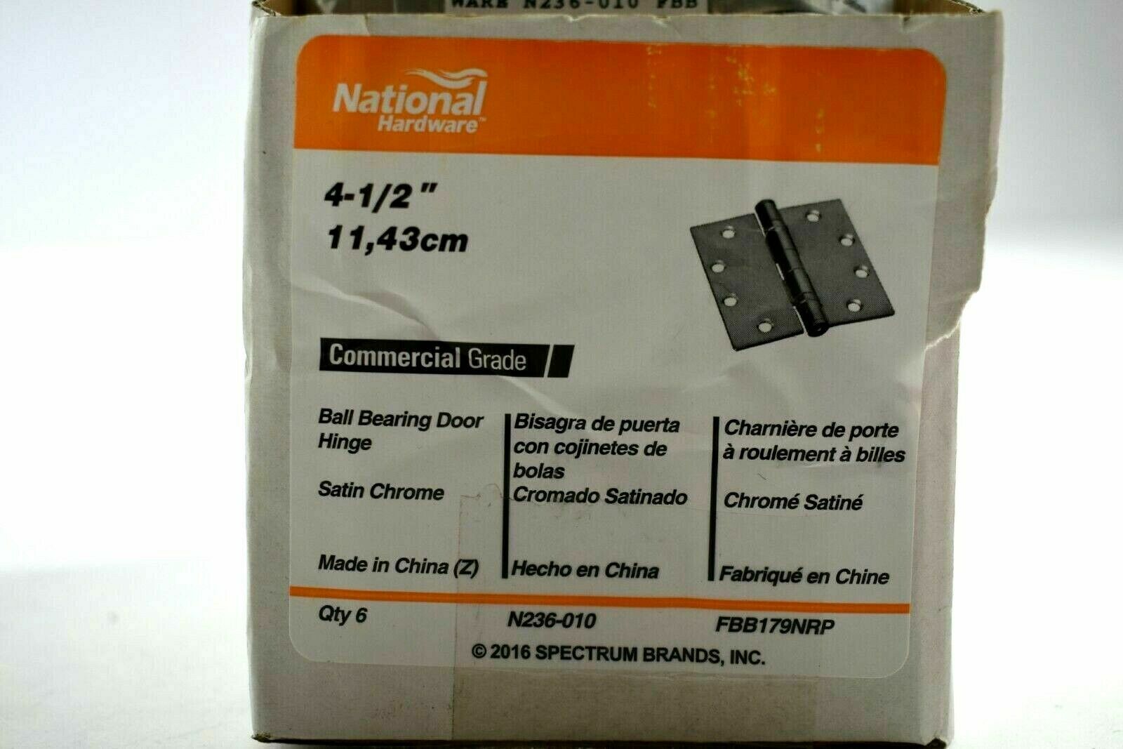 Lot of 6 New National Hardware FBB179NRP Commercial Grade Ball Bear Door Hinge