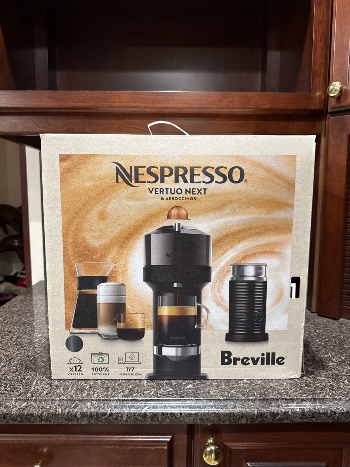 NEW Nespresso Breville Vertuo Next & Aeroccino3 Deluxe Dark Chrome (No Pods)