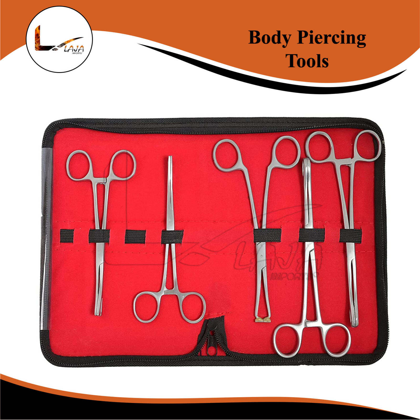 Body Piercing Tools Kit of 5 Pcs - Body Piercing Instruments Kit Tools Case