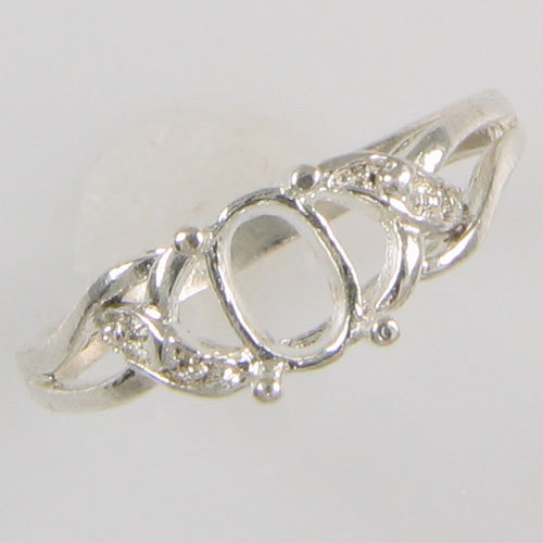 PRE-NOTCHED DESIGNER 6X4 OVAL SOLITAIRE RING .925 STERLING SILVER CR5187SS