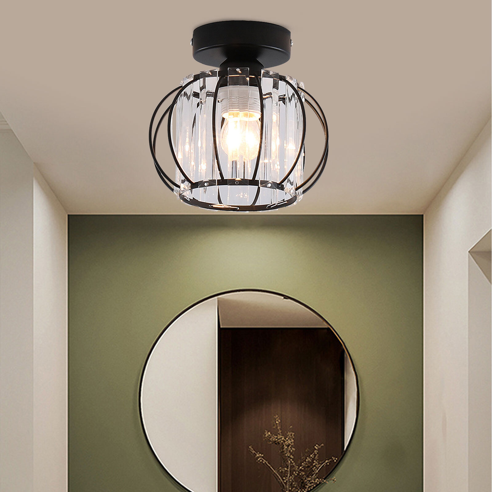 Recessed ceiling lamp, iron ceiling lamp, E27 socket, maximum power 20W