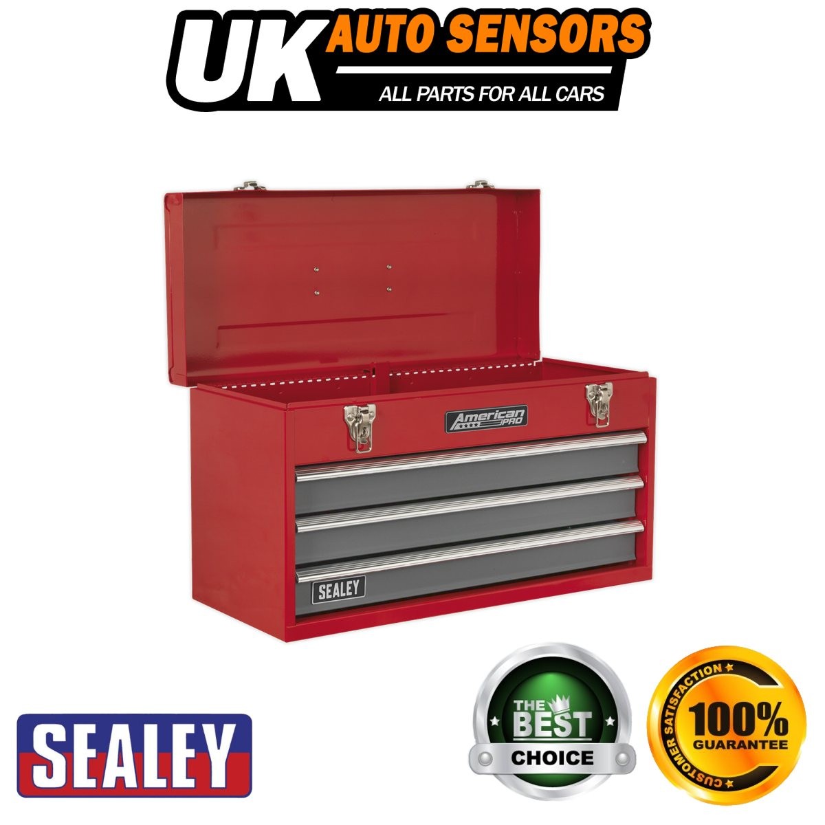 Sealey American PRO� Tool Chest 3 Drawer Red/Grey AP9243BB