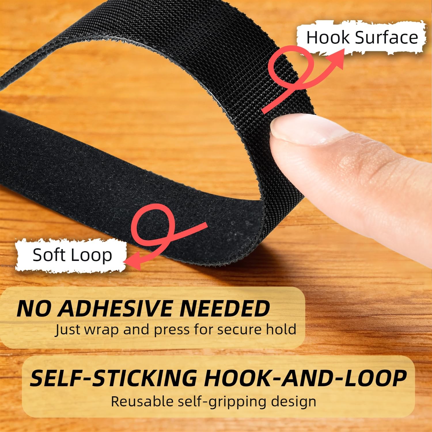 ManTangSun Hook Loop Tape 2"x16.5ft Black