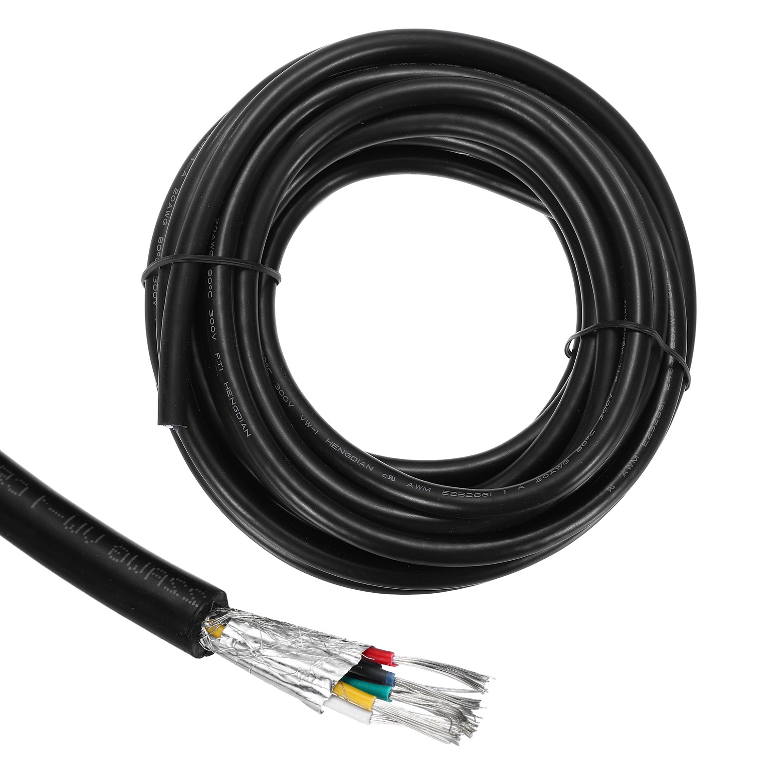 UL2464 Double-Layer Shielded Cable 20AWG 5.5 M(18 Ft) 6 Conductor CNC Wire