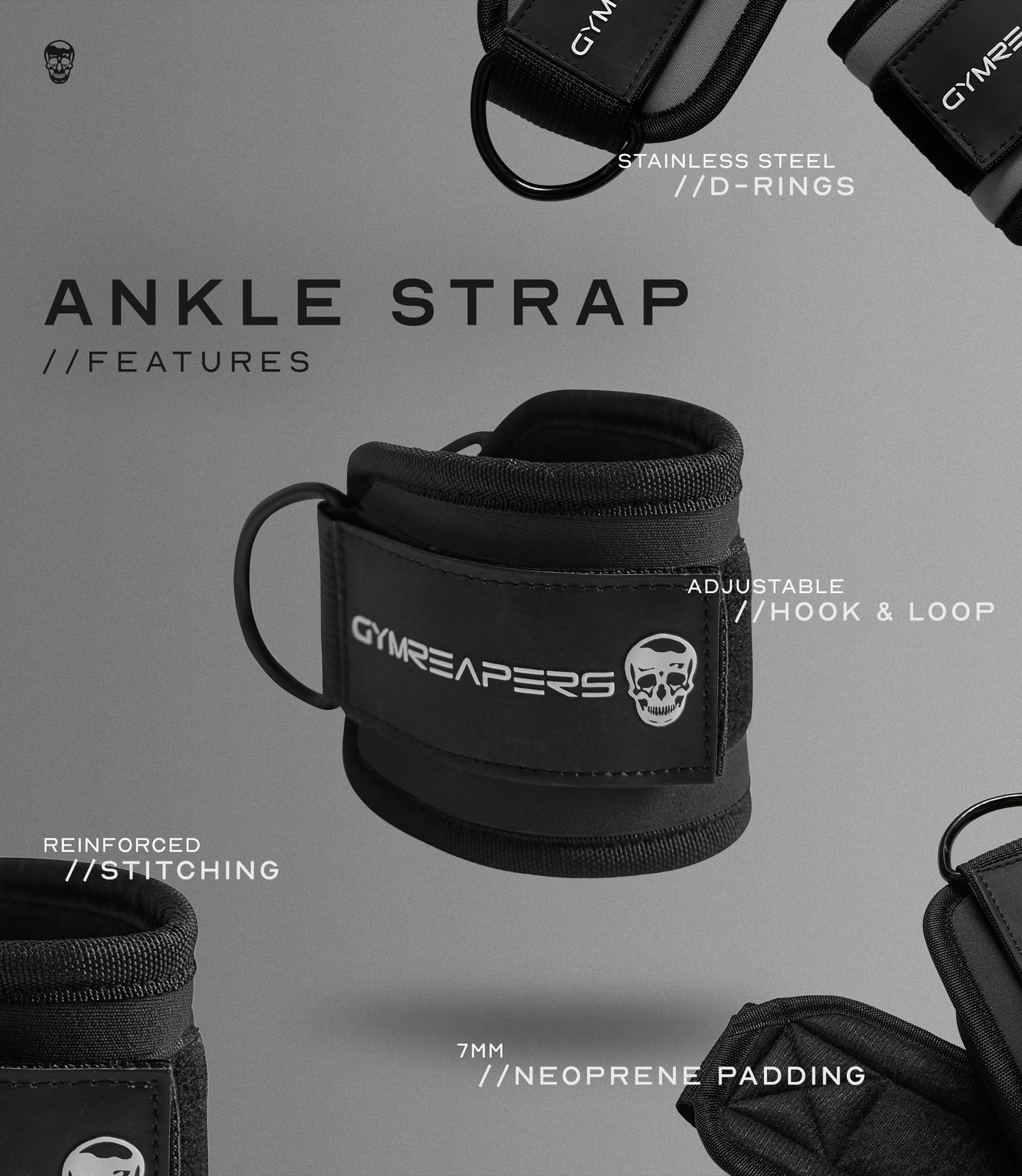 Gymreapers Ankle Strap Single For Cable Machine Kickbacks, Glute Workouts, Lo...