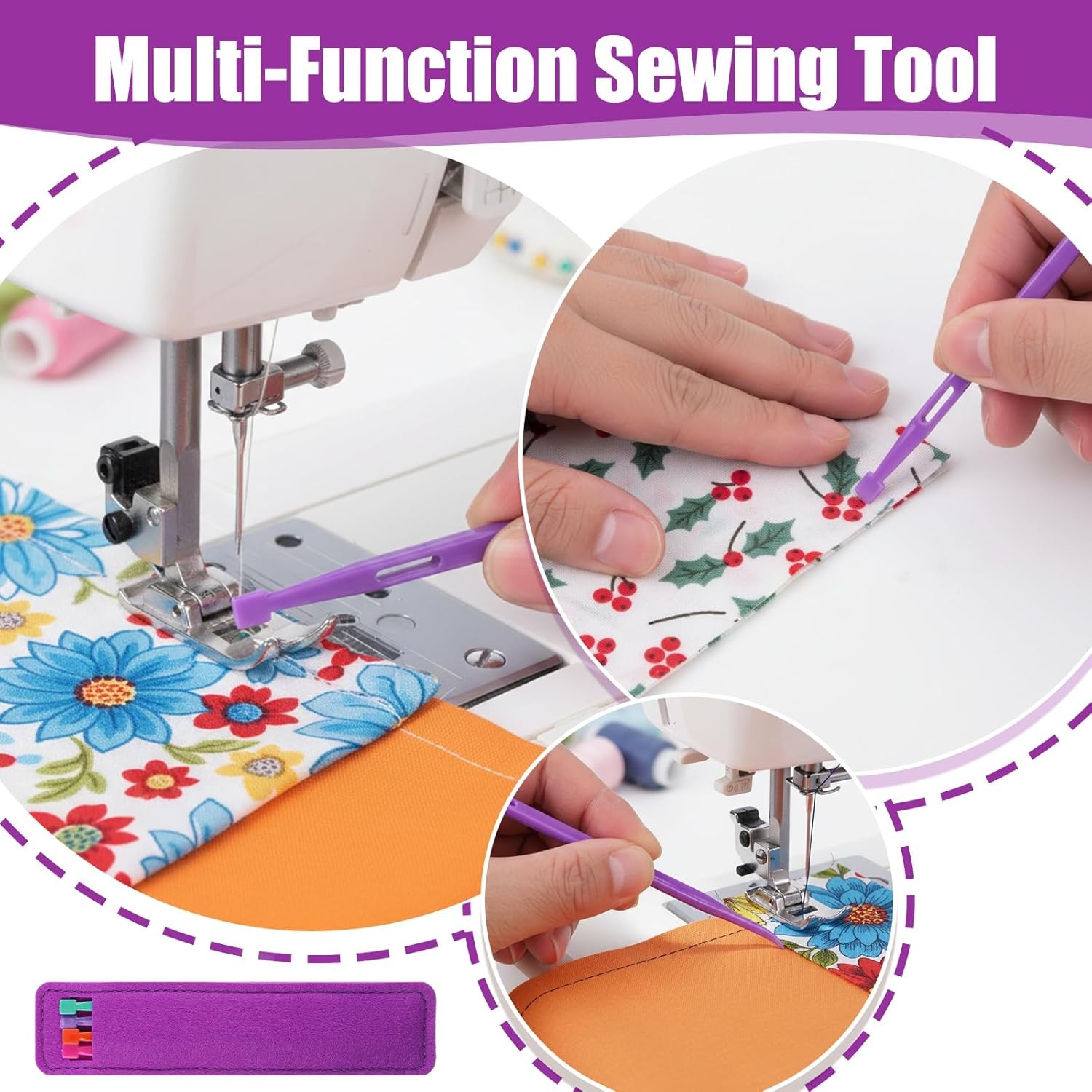 5Pcs That Purple Thang Sewing Tools, 5 Colors Plastic Sewing Tool Threader, Mult