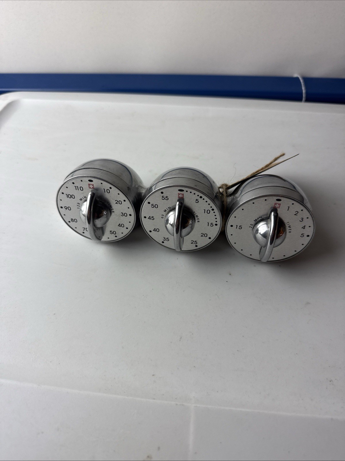 Bengt Ek Design triple mechanical timer made of polished aluminum Tested