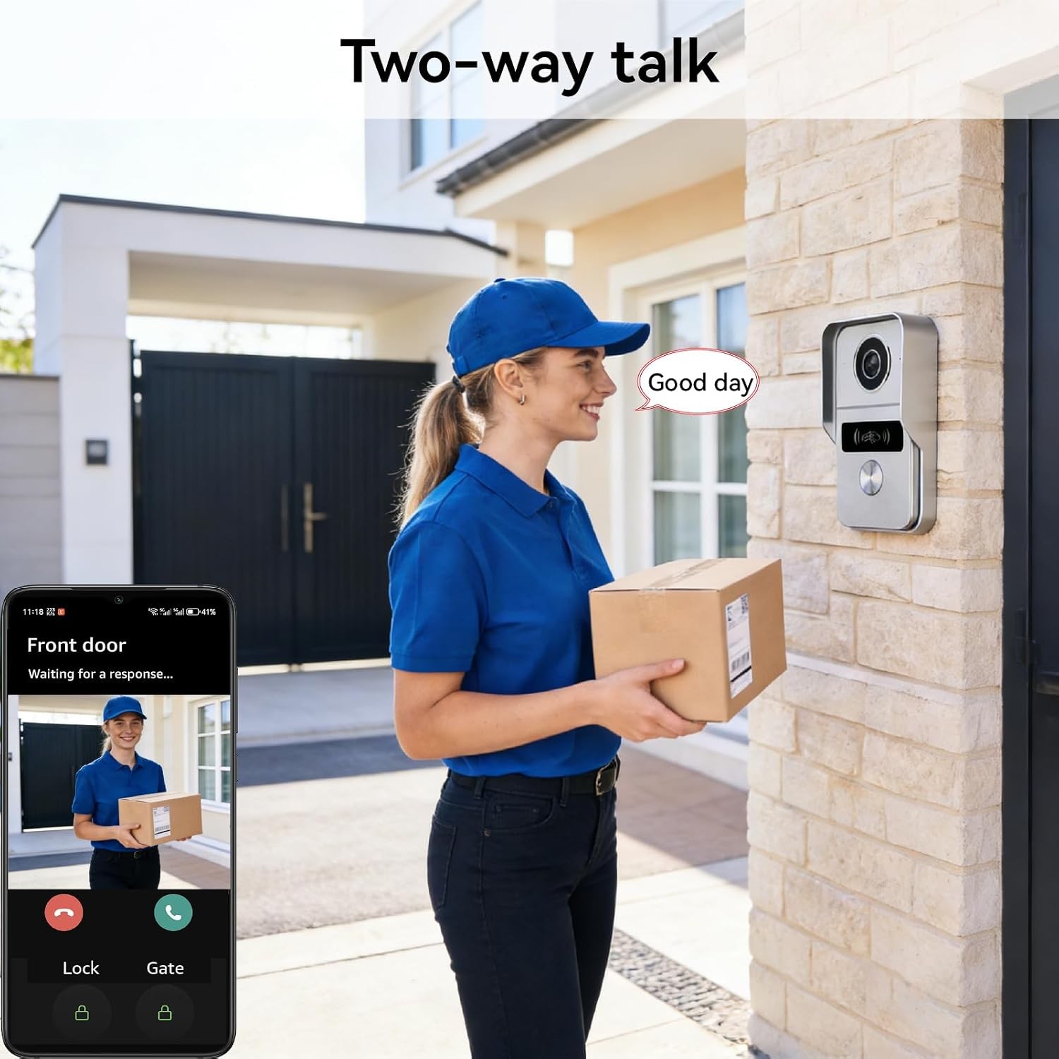 Tuya Video Intercom 7" Wired Doorbell Remote Unlock