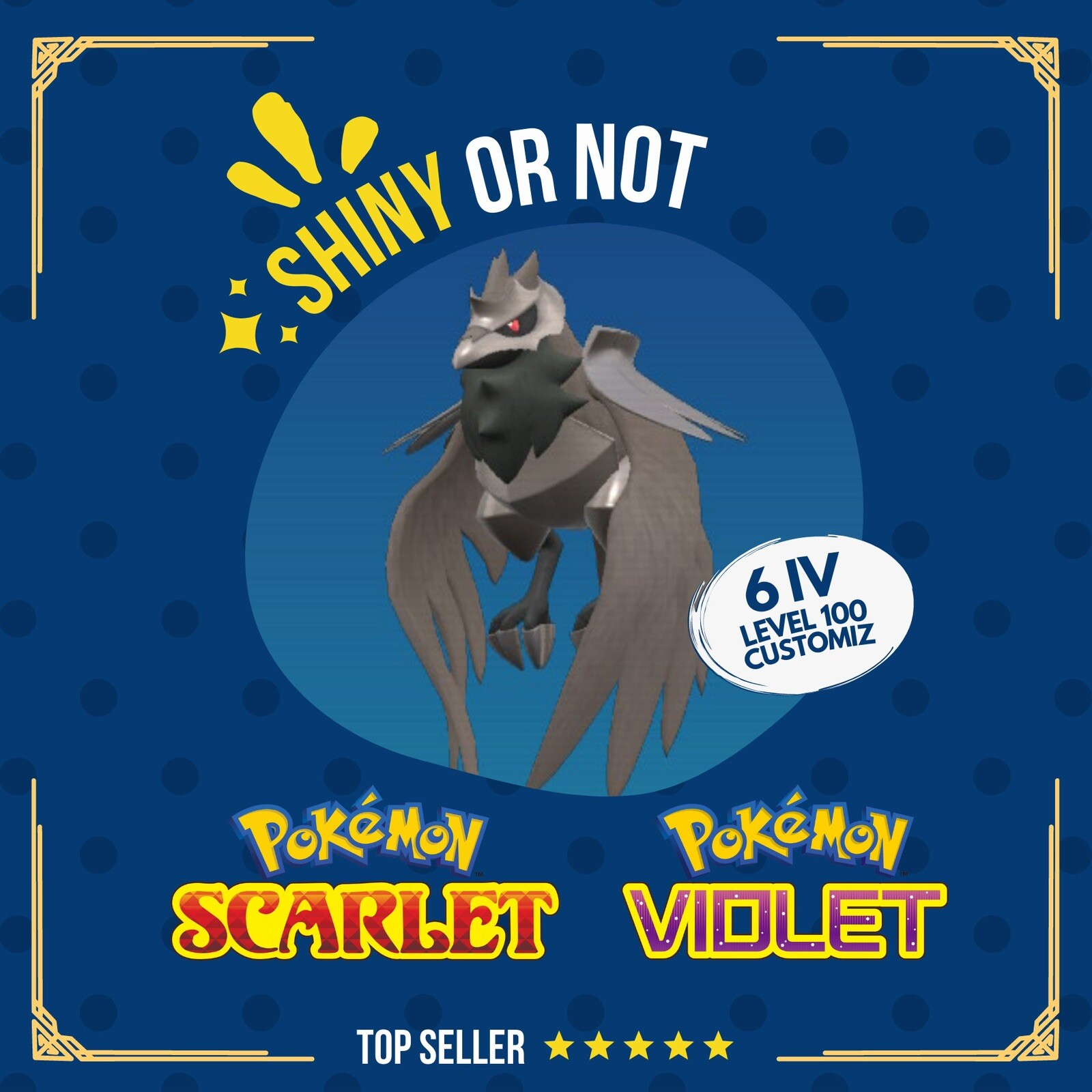 Corviknight Shiny or Non 6 IV Competitive Customizable Pokémon Scarlet Violet
