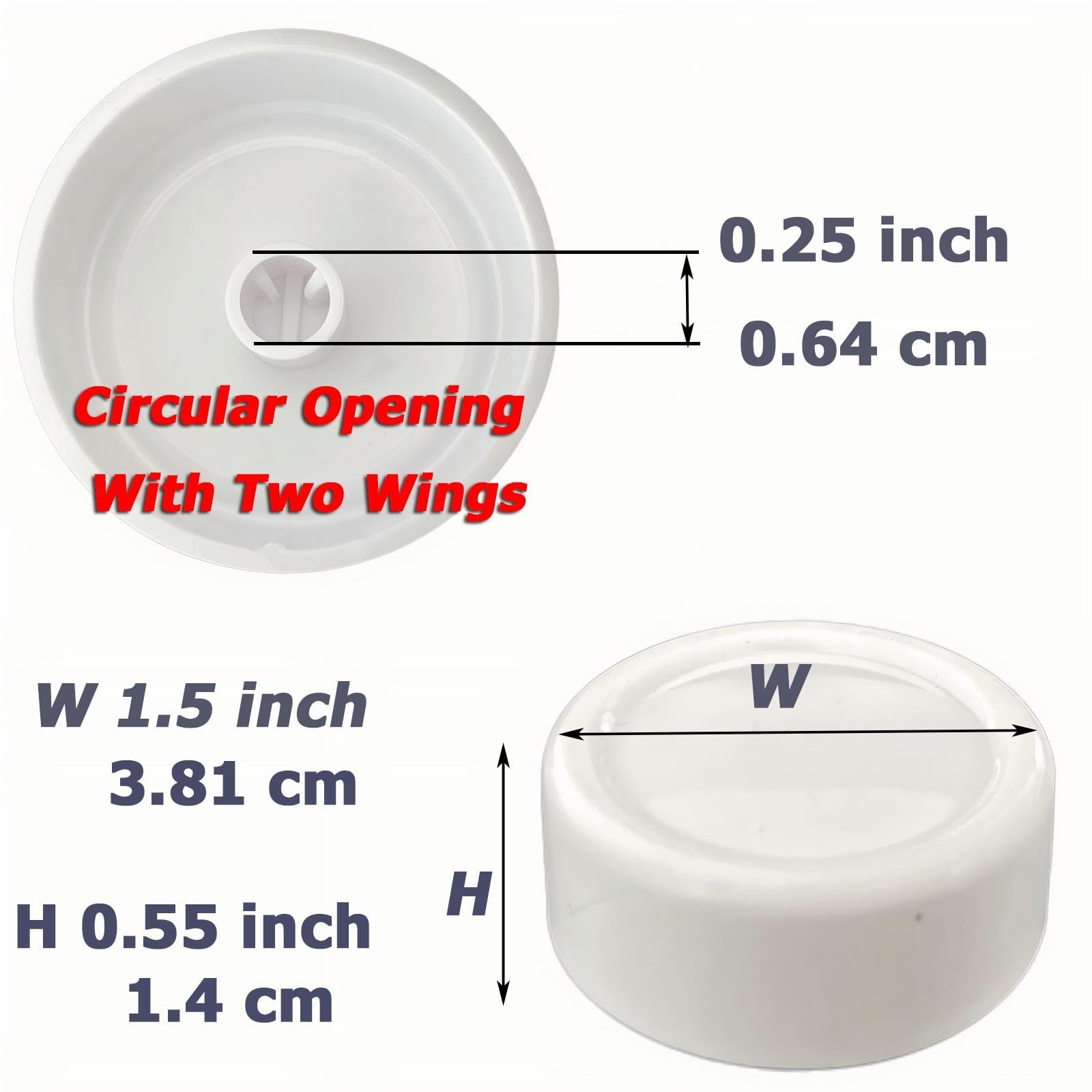 RRKWV Rotary Replacement Dimmer Knobs, White (2) 2