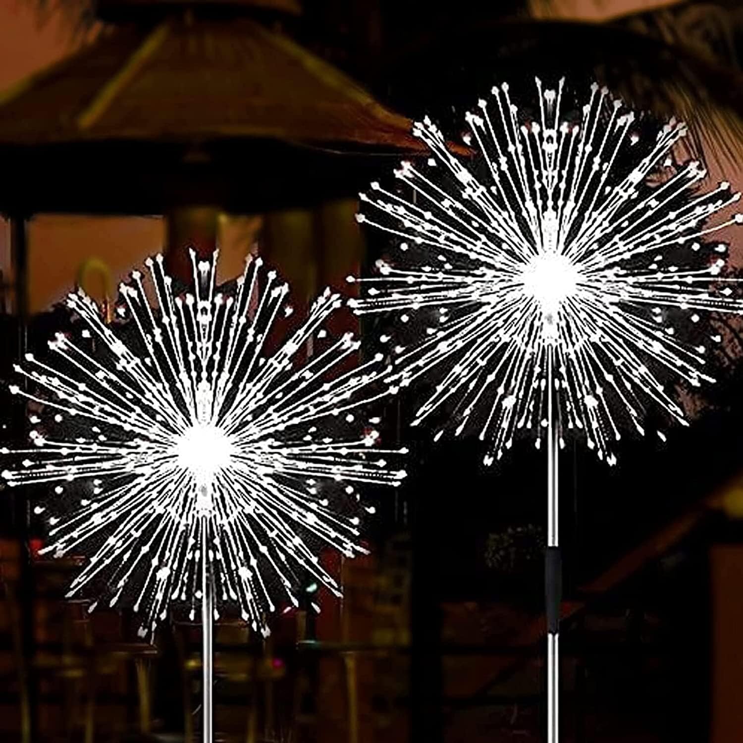 Solar Firework Lights, 2 Pack 120 LEDs 2 Lighting Modes Solar Garden Lights O...