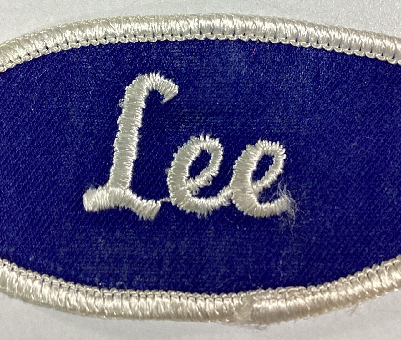 Lee Cloth Cursive Name Patch Vtg 1960s Uniform Shirt RARE VHTF Bronx NY blue