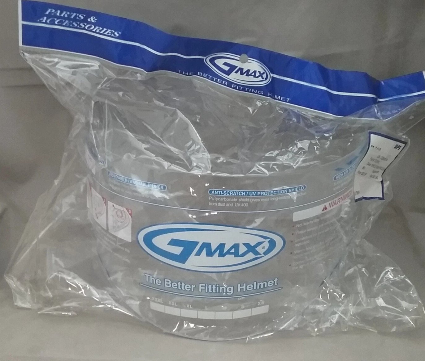 NEW GMAX 72-3410 CLEAR SINGLE SHIELD LENSE CLEAR UV400 FF49