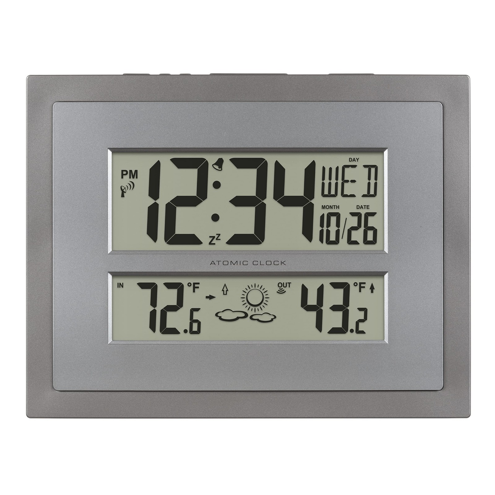 La Crosse Technology 512-85937-INT Atomic Digital Wall Clock with Temperature...