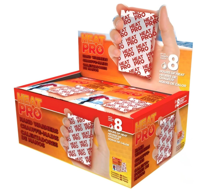 Heat Pro 40 Pairs Long-lasting Hand Warmer for Outdoor Activities 8 Hours Sealed