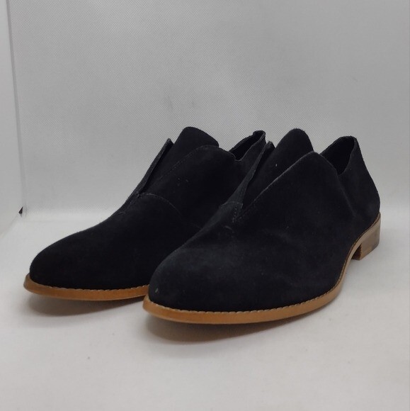 1.State Brindle Haircalf Slip On Loafer Women's 10 Black Casual Retro Minimalist