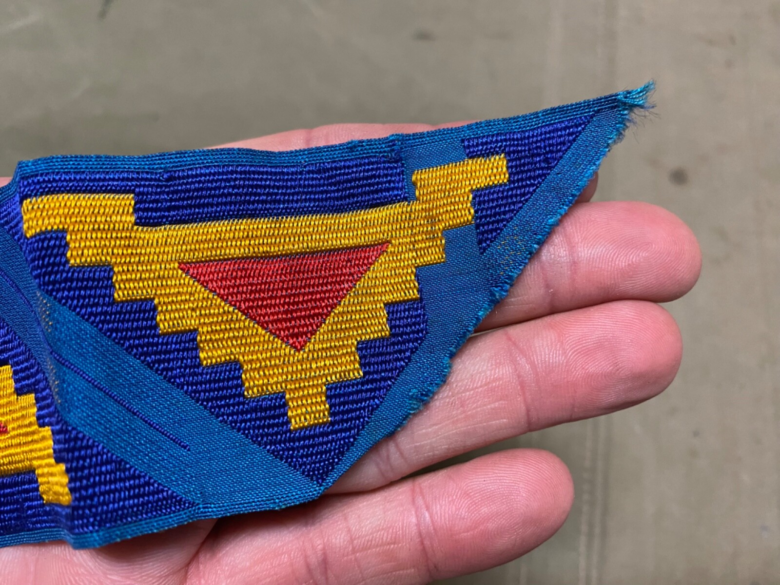 ORIGINAL WWII US 7TH ARMY JACKET SLEEVE INSIGNIA PATCH-MISPRINT, DOUBLE