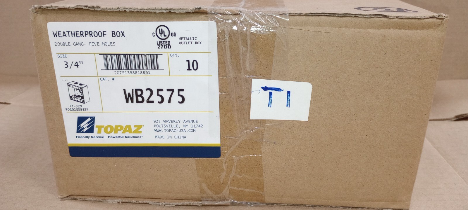 LOT of 10 TOPAZ  (WB2575) 3/4" 5-Hole Weatherproof Gang Box