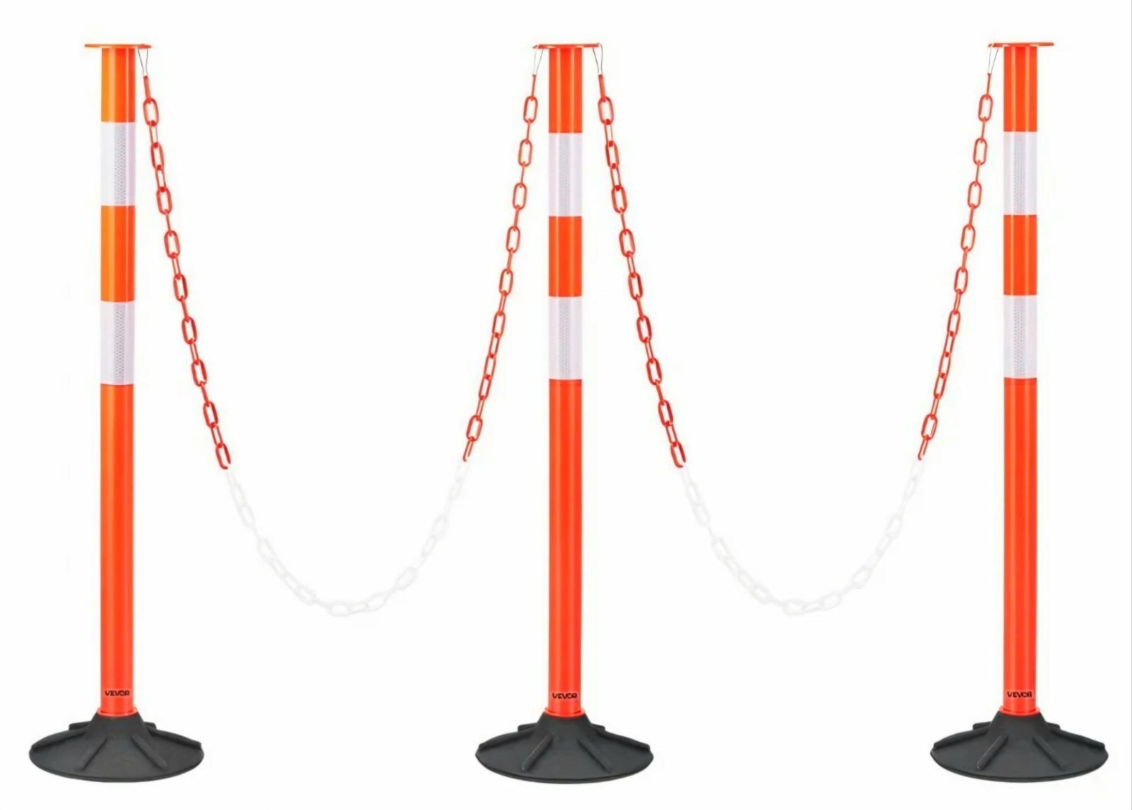 VEVOR 3 Pack Traffic Delineator Posts, 871 mm Traffic Safety Cones with Weighted