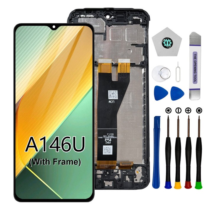 For Samsung Galaxy SM-A146U LCD Touch Screen Digitizer +Frame Replacement
