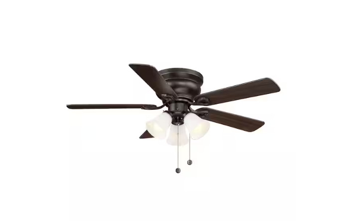 Hampton Bay Clarkston II 44" LED Indoor Oil Rubbed Bronze Ceiling Fan Light Kit