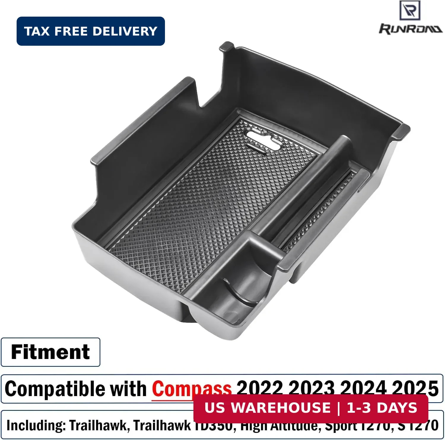 Center Console Organizer Tray Compatible with Jeep Compass 2022 2023 202