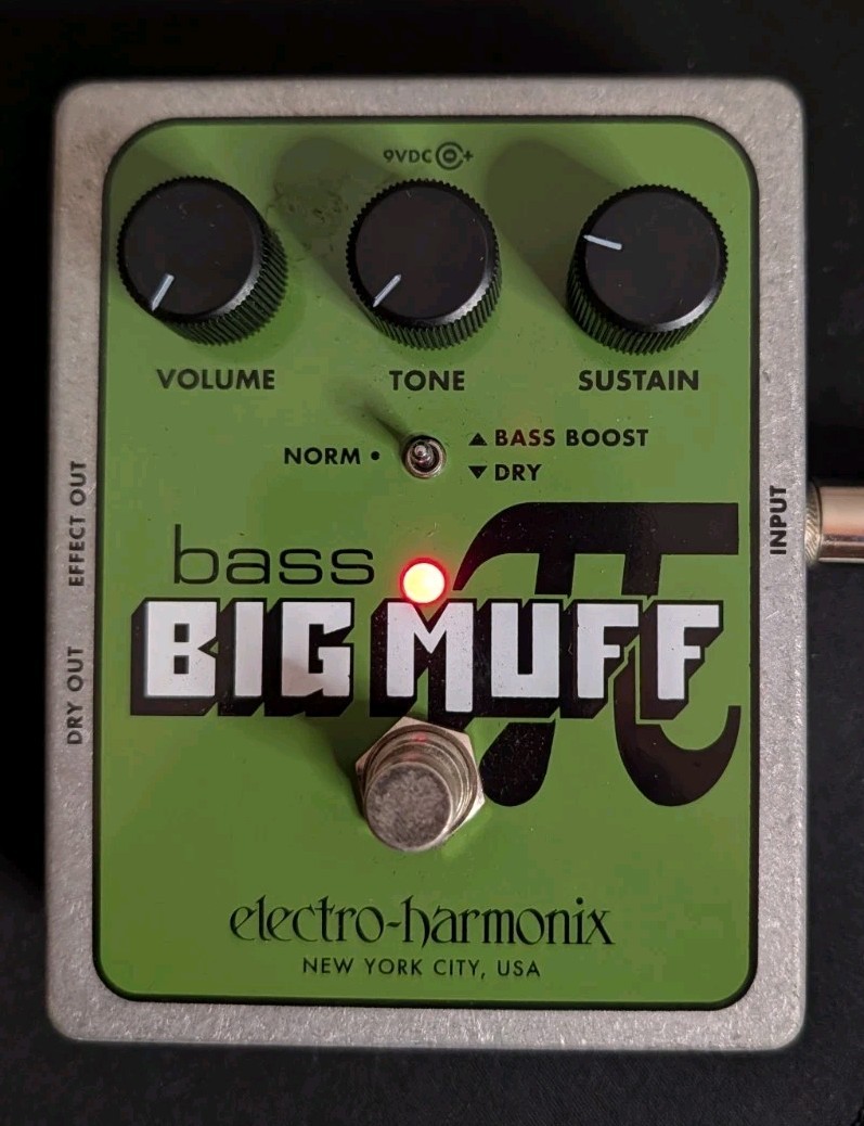 Used Electro-Harmonix EHX Bass Big Muff Pi Distortion Fuzz Pedal Tested