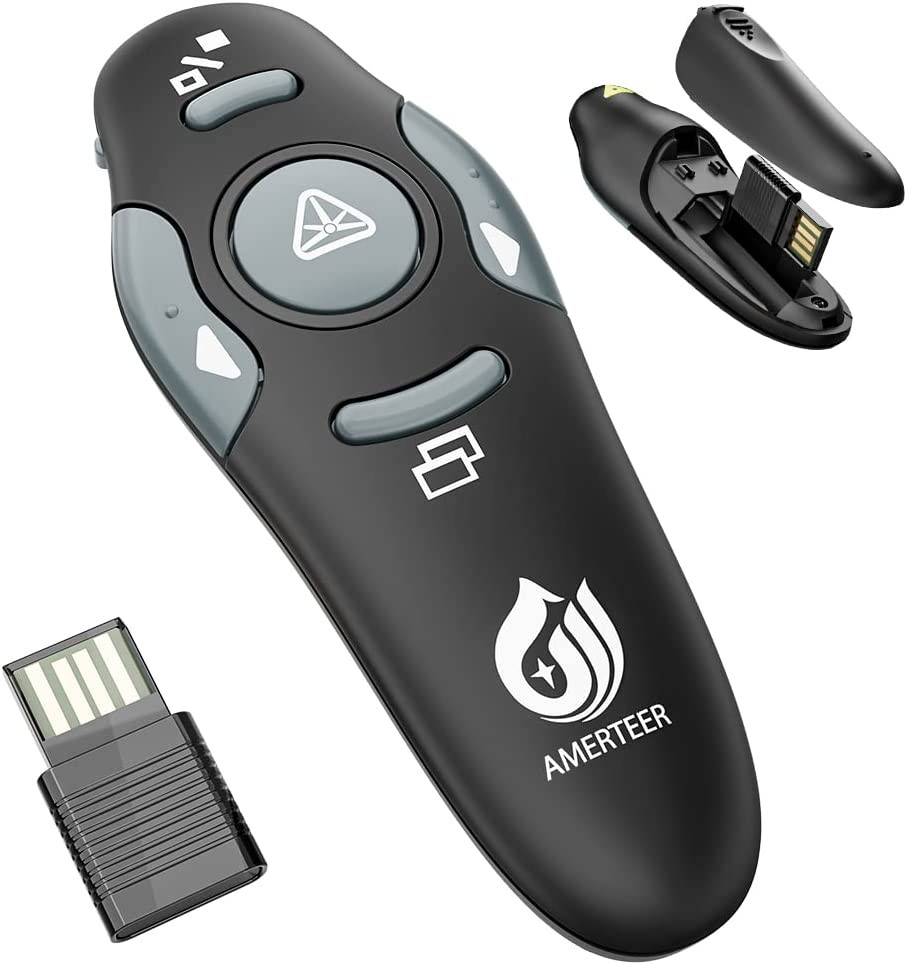 Wireless Presenter, PPT Controller Presentation Remote Control Laser Pointer USB