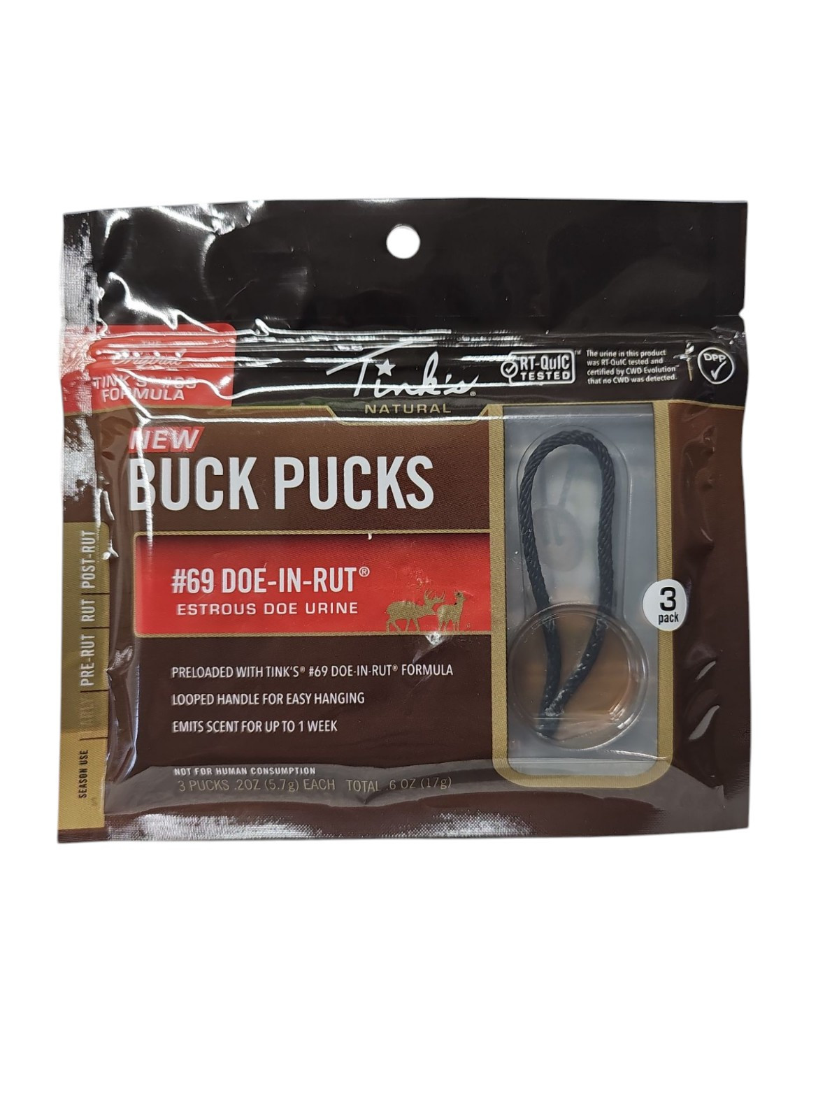 Tinks Buck Pucks #69 Natural Scent Hangers 3 pk.