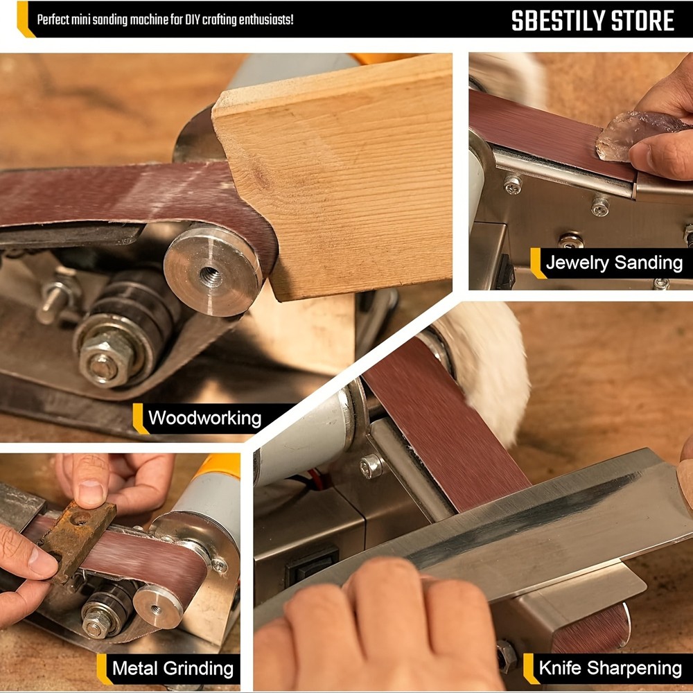 High Grade Electric Belt Sander with 7-Speed Adjustable Speed Control & 10 Belts