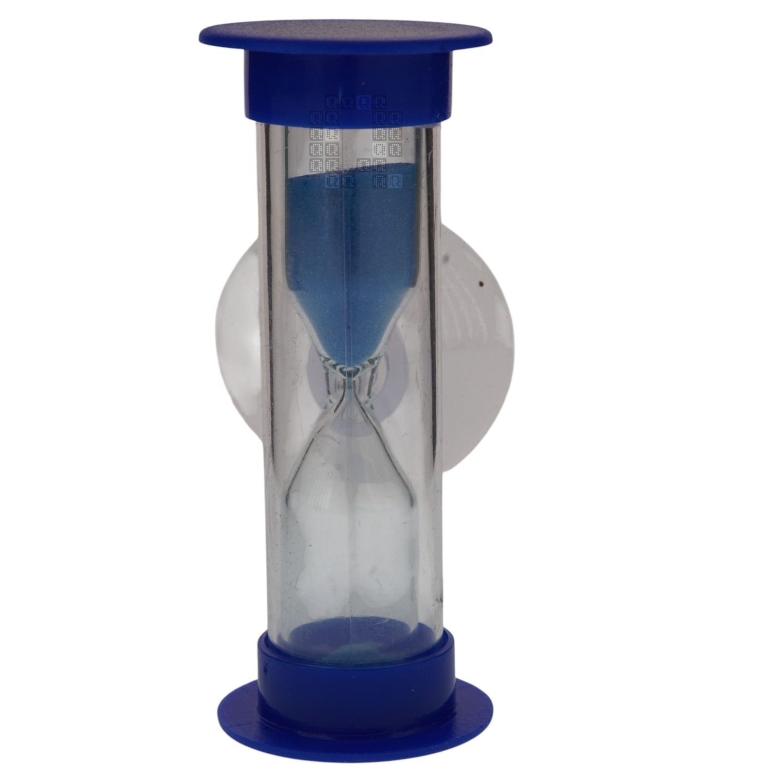 Plastic Hourglass Sand Timer with Suction Cup, 3 Minute, Blue, 2-3/8" Height