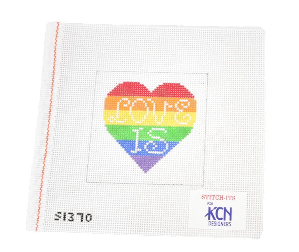 KCN Designers Canvas Mesh Print Stitching Sheet Love Is Rainbow Heart SI382