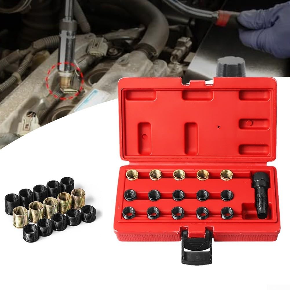 16PCS Spark Plug Thread Repair Kit M14x1.25 Tap Insert Tool Engine Repair Set