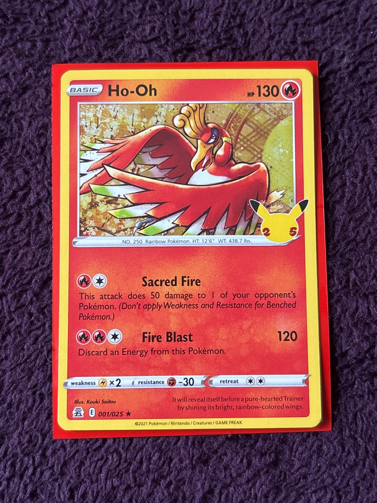 26 CARD LOT Ho-Oh 001/025 Celebrations Holo 26 card LOT Pokemon TCG