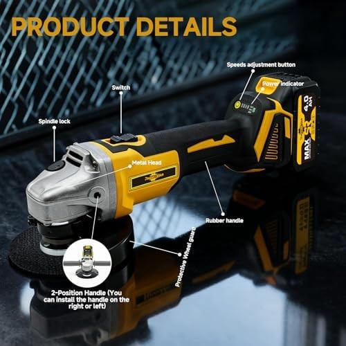 21V Brushless Cordless Angle Grinder Kit w/ Batteries