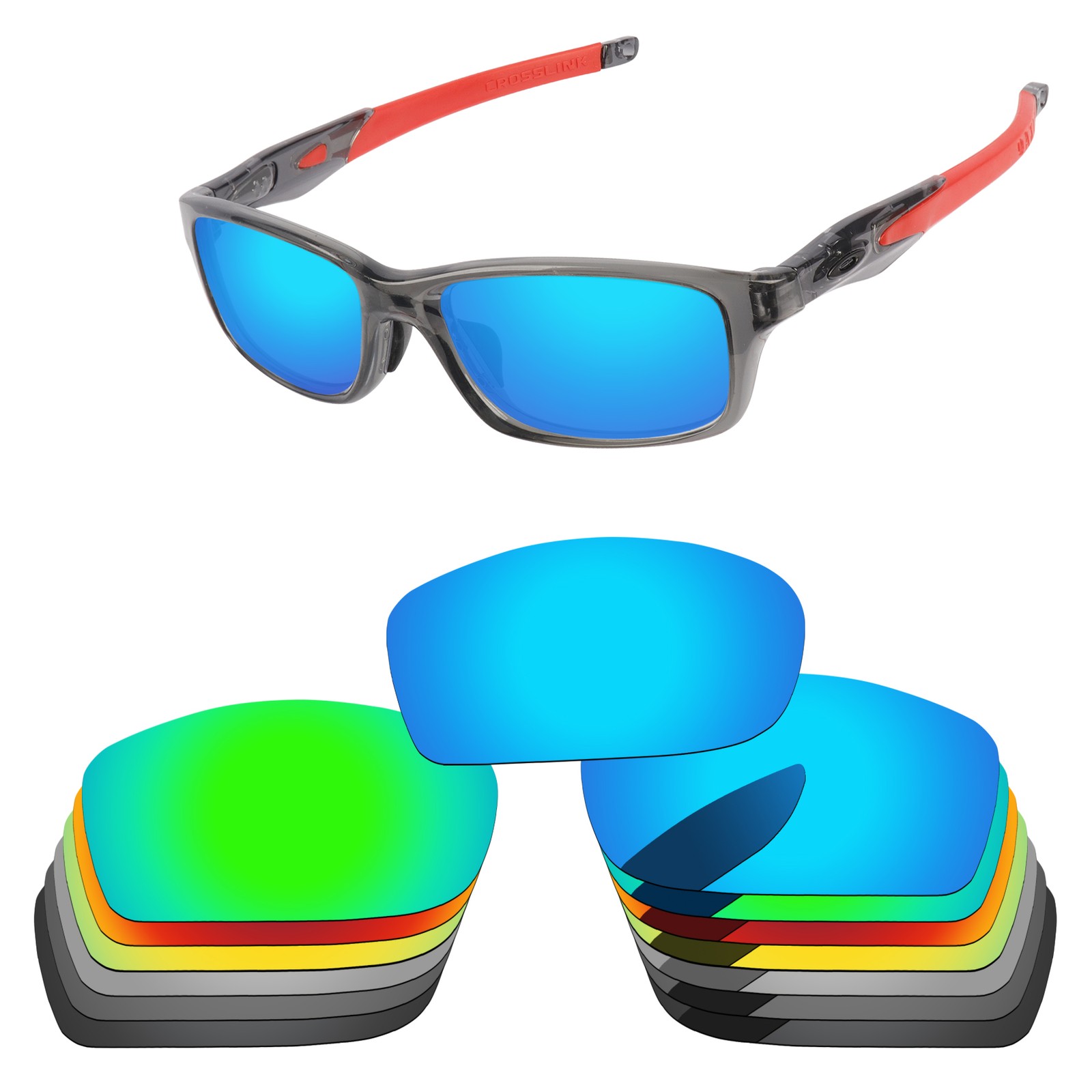 Lenslog Polarized Replacement Lenses For-Oakley Crosslink OX8027-53mm Sunglasses