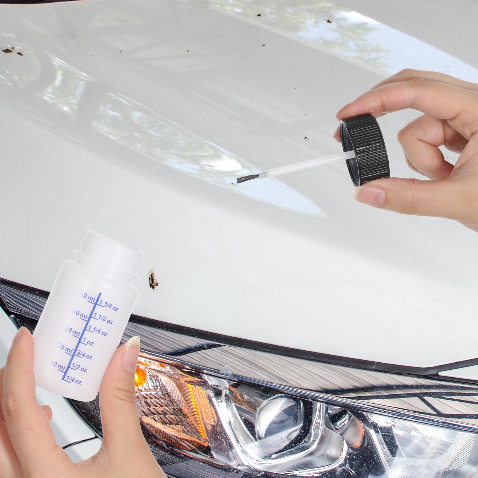 6 Pack 1&2 Oz Touch Up Paint Container with Brush and Lid, Empty Paint Touch ...
