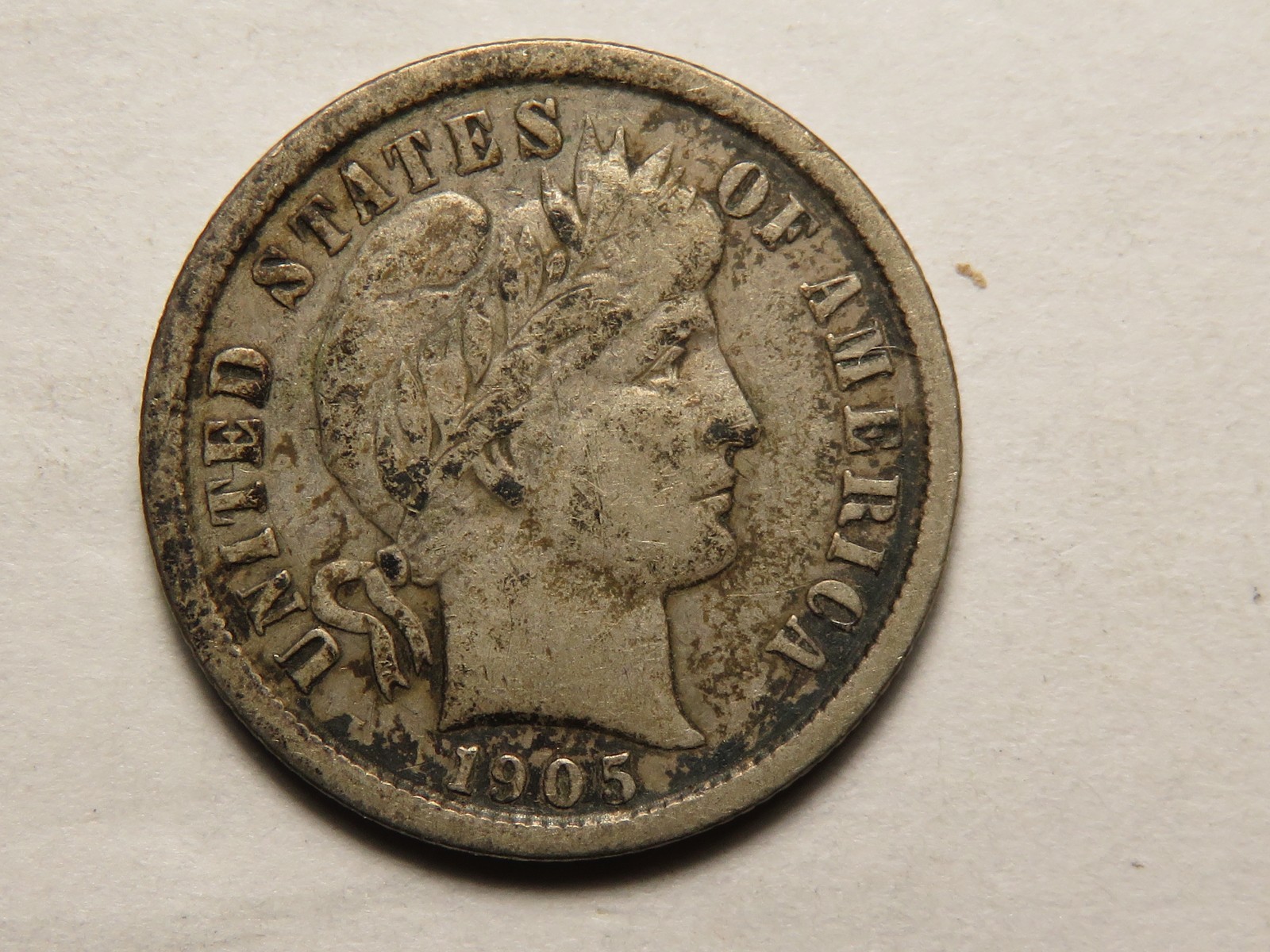 1905-S Barber Dime Grading VF
