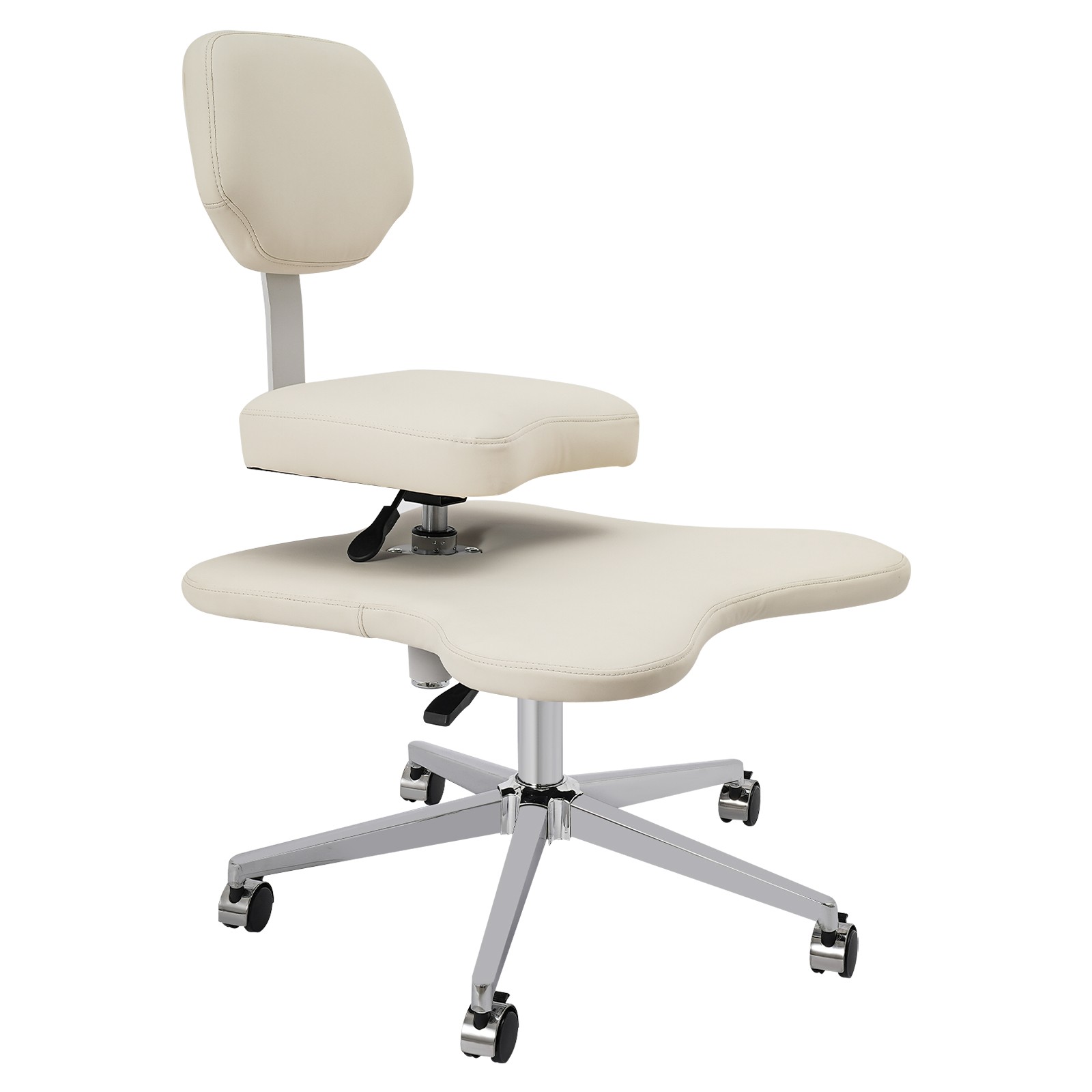 White Cross Legged Office Chair Criss Cross Chair With Wheels Meditation Chair